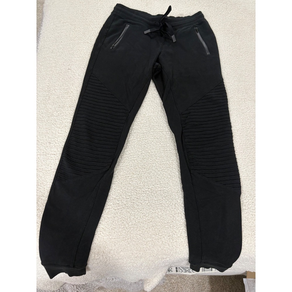Alo Yoga Urban Moto Sweatpant Jogger 29" Black Size Small Stretch Cozy - Picture 2 of 9